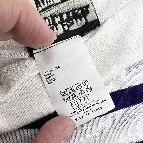 Jean Paul Gaultier VTG 2000s Collection Striped Sweater Bateau Neck Size Large - Picture 6 of 6